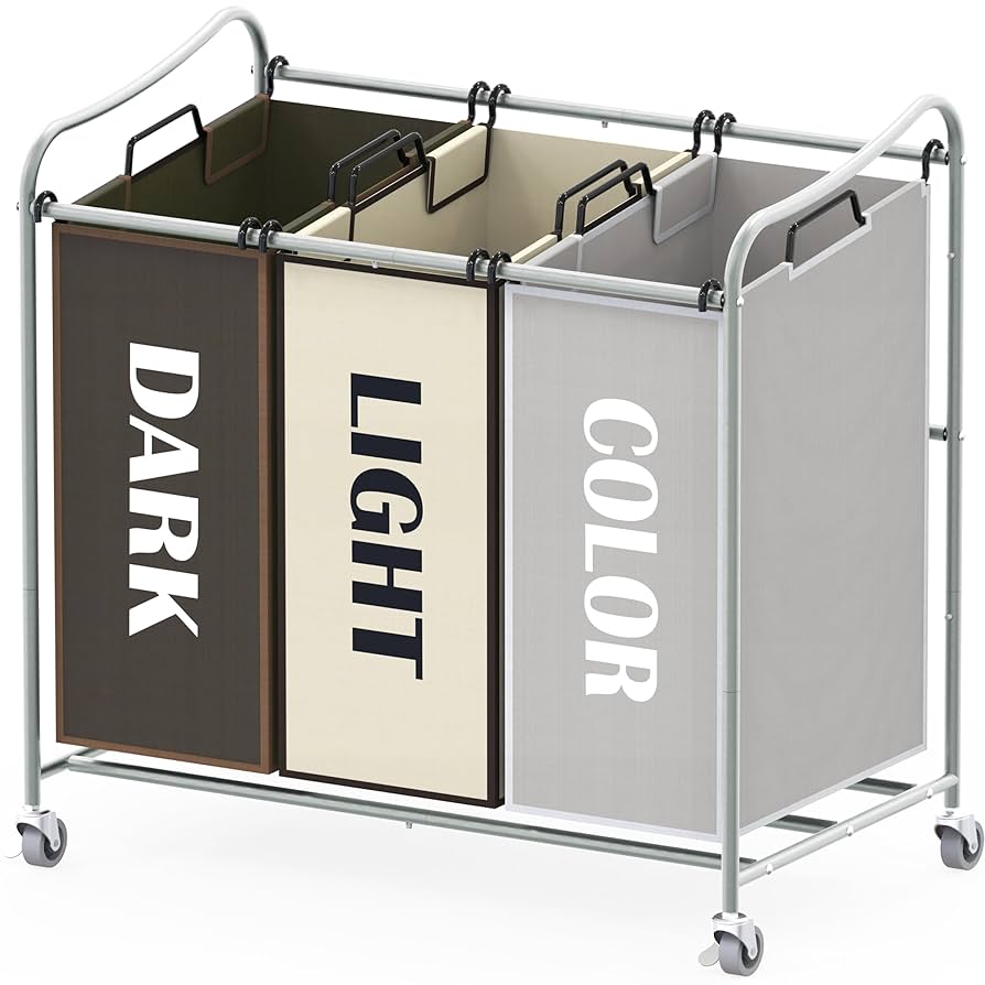 【送料無料】Laundry Basket Wagon 3rack/3color Amazon.com: LINZINAR 3-Bag Laundry Basket Hamper Laundry